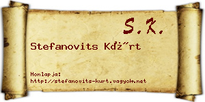 Stefanovits Kürt névjegykártya